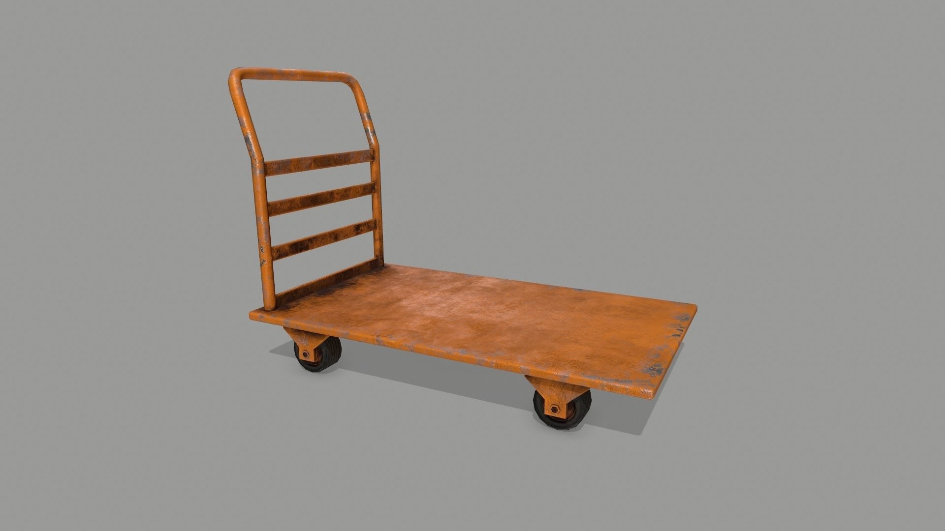 Trolley hand truck Low-poly 3D model_5