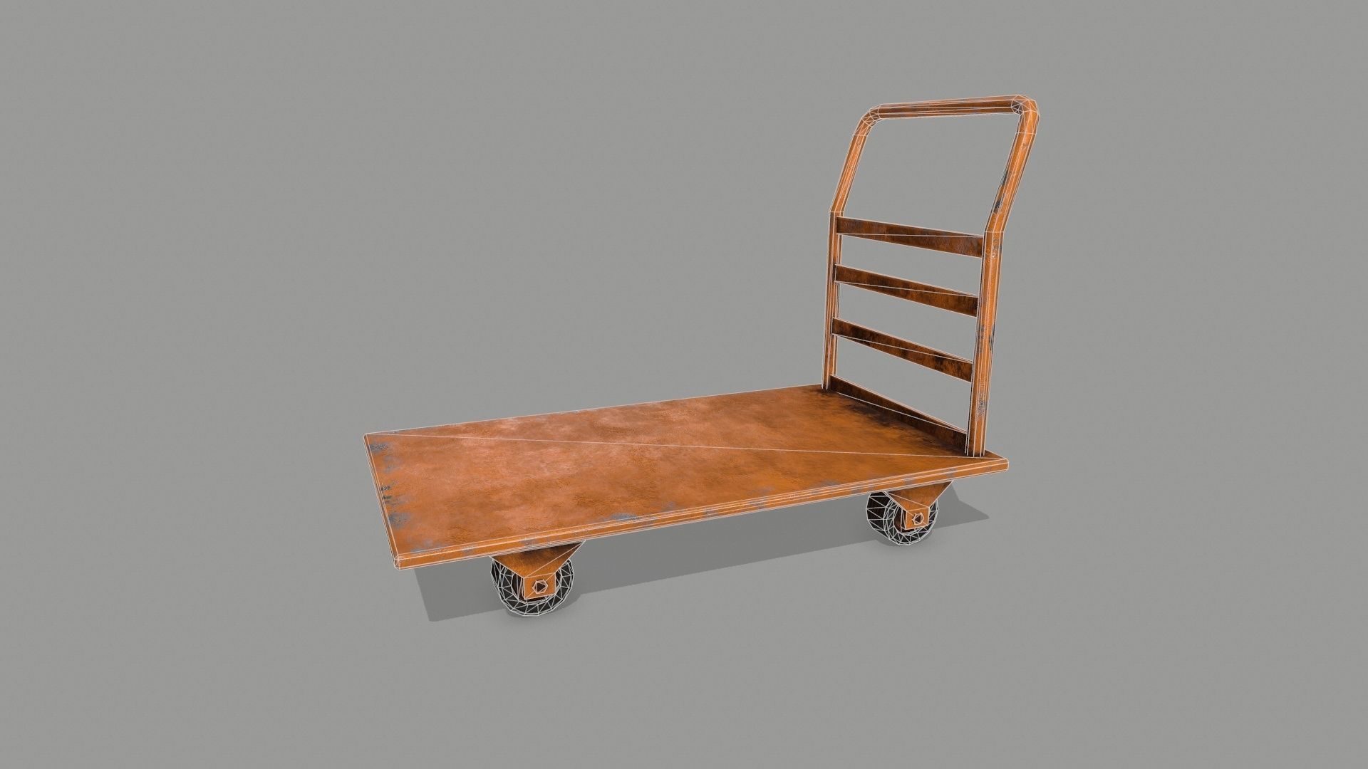 Trolley hand truck Low-poly 3D model_9