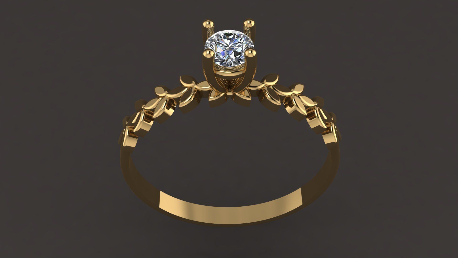 Solitare Ring 3D print model_2