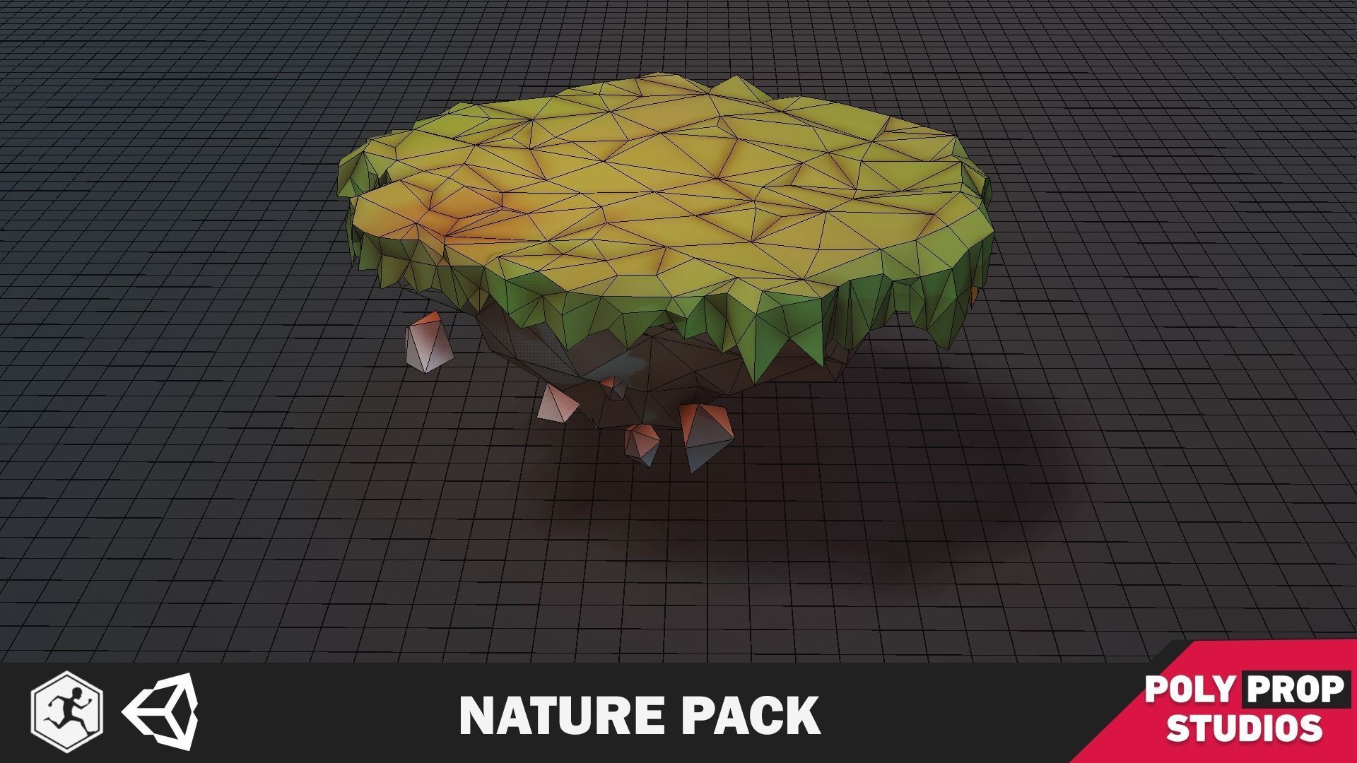 Nature Pack Low Poly Cartoon Trees Grass Plants and Rocks Low-poly 3D model_5