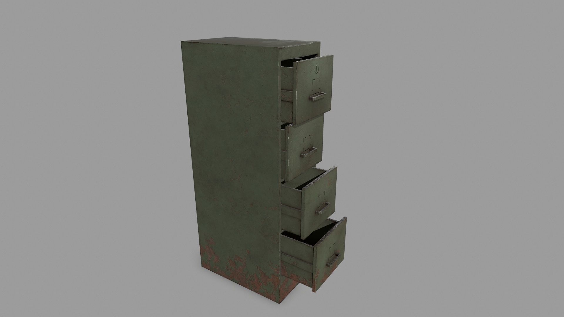 Cabinet metal filing Low-poly 3D model_9