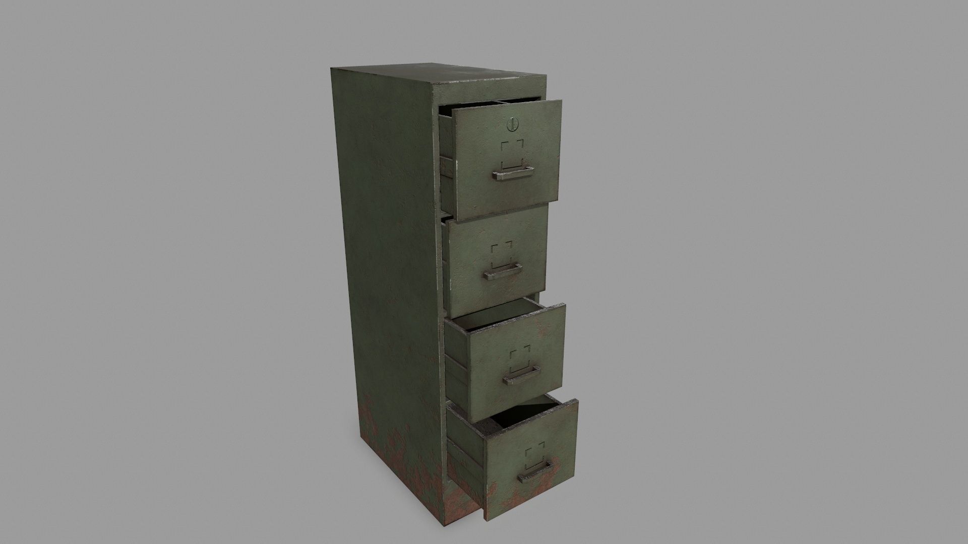 Cabinet metal filing Low-poly 3D model_2
