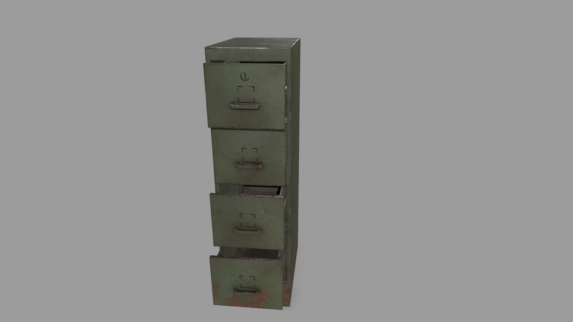 Cabinet metal filing Low-poly 3D model_8