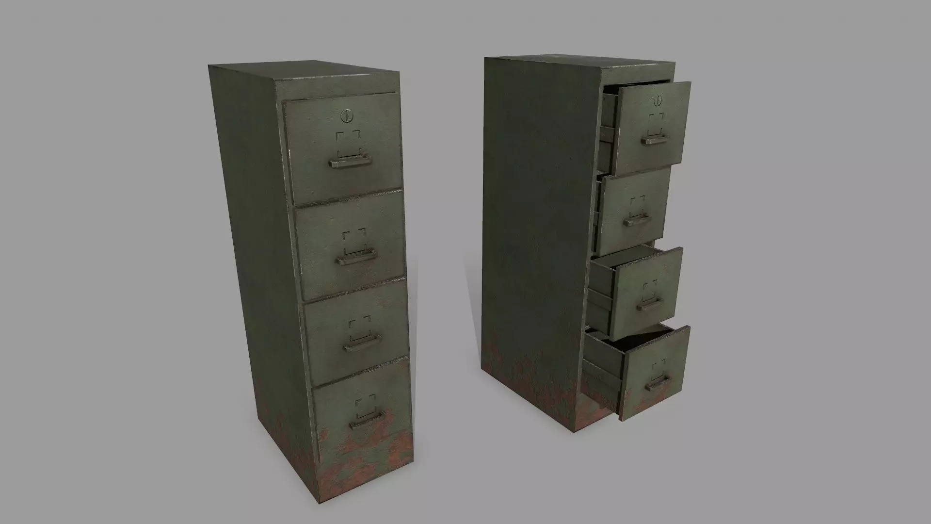Cabinet metal filing Low-poly 3D model_0