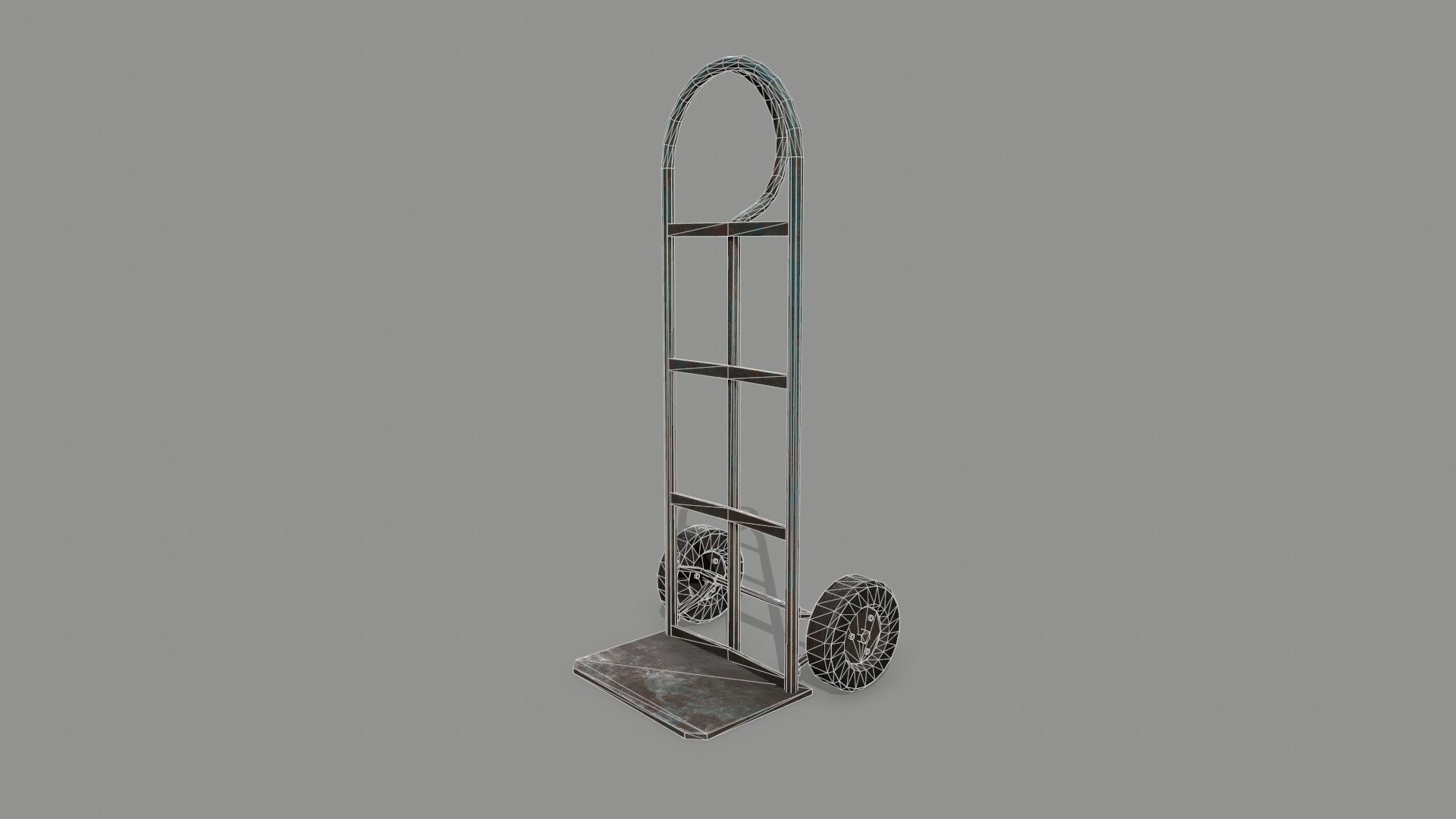 Trolley hand truck Low-poly 3D model_10