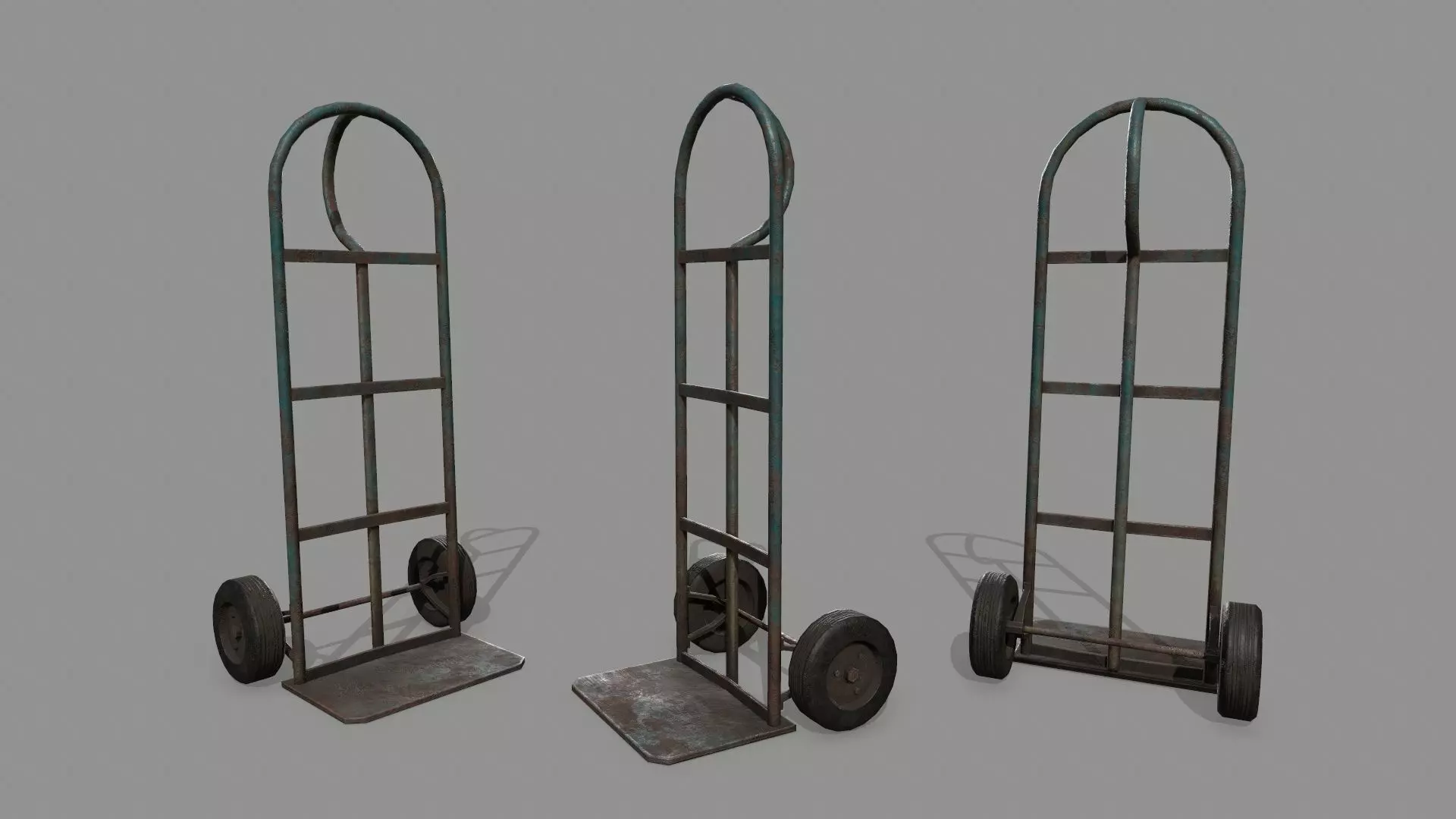 Trolley hand truck Low-poly 3D model_0