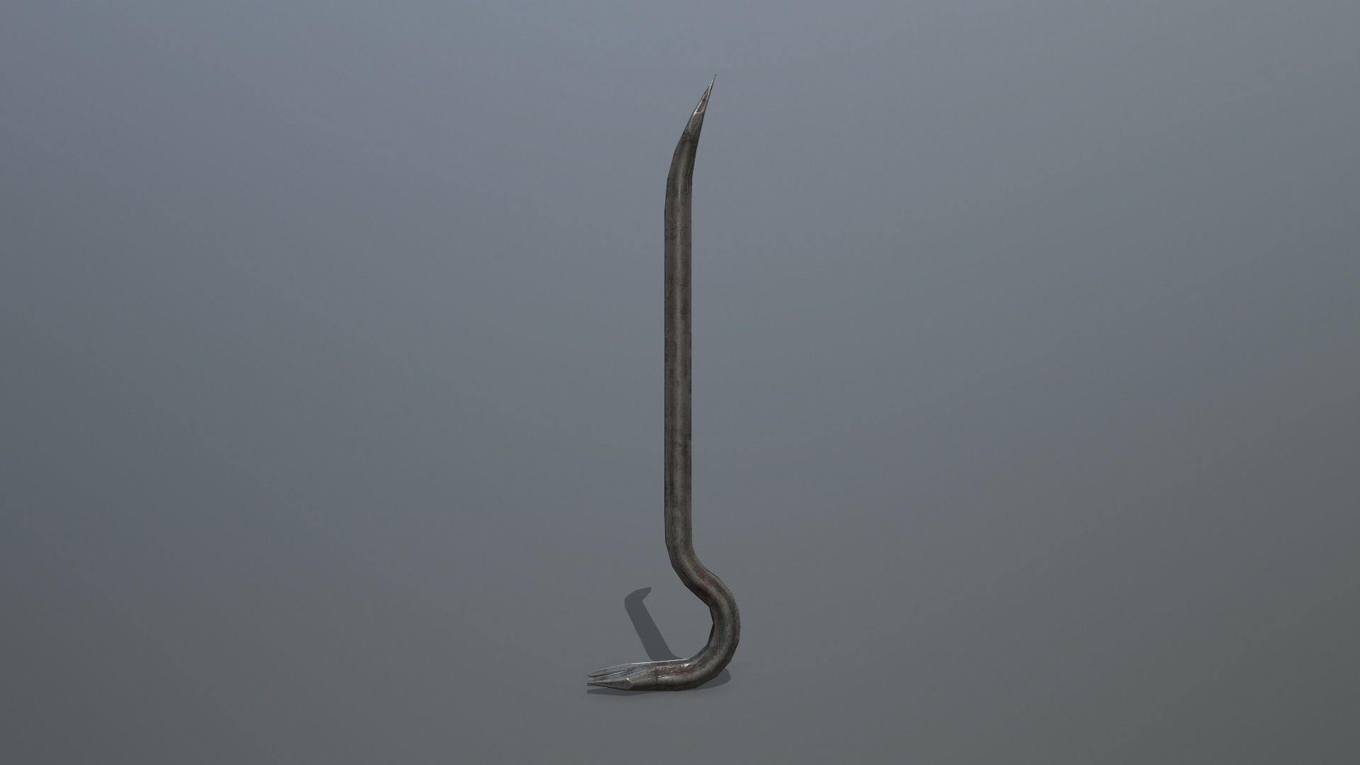 Crowbar metal hook Low-poly 3D model_3