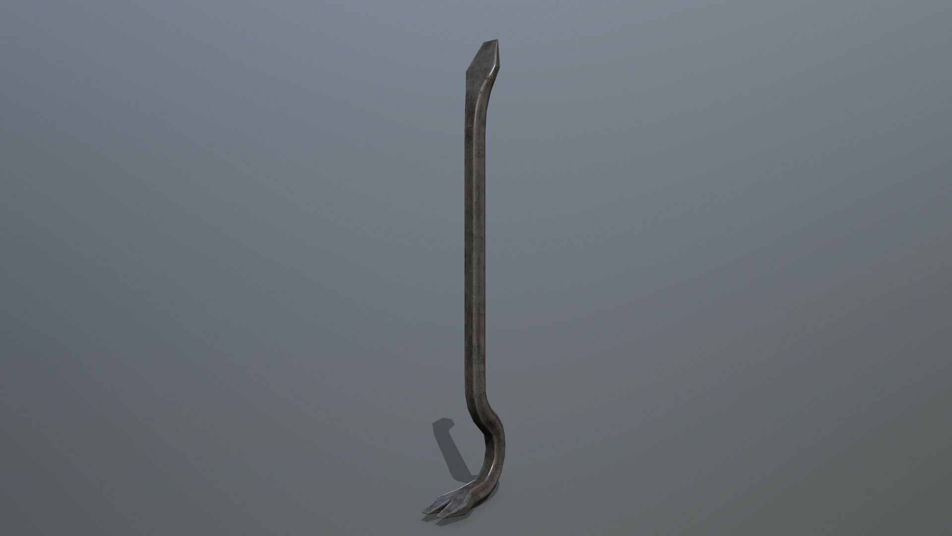 Crowbar metal hook Low-poly 3D model_2