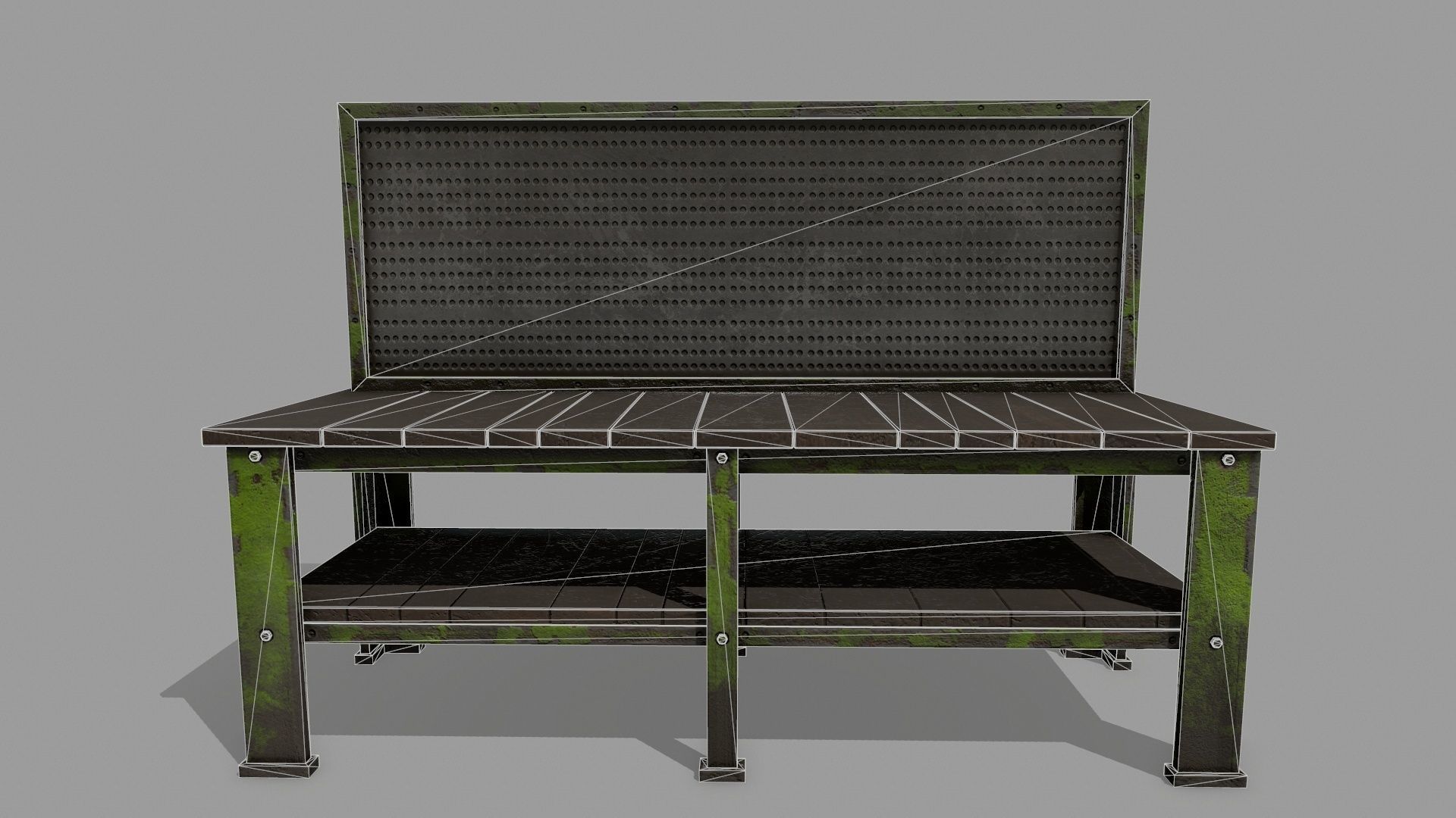 workbench industrial bench Low-poly 3D model_13