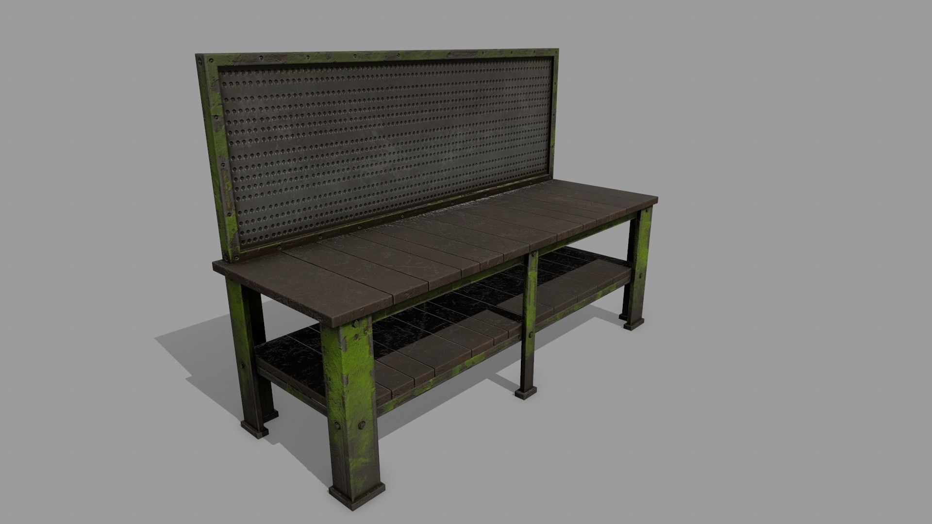 workbench industrial bench Low-poly 3D model_2