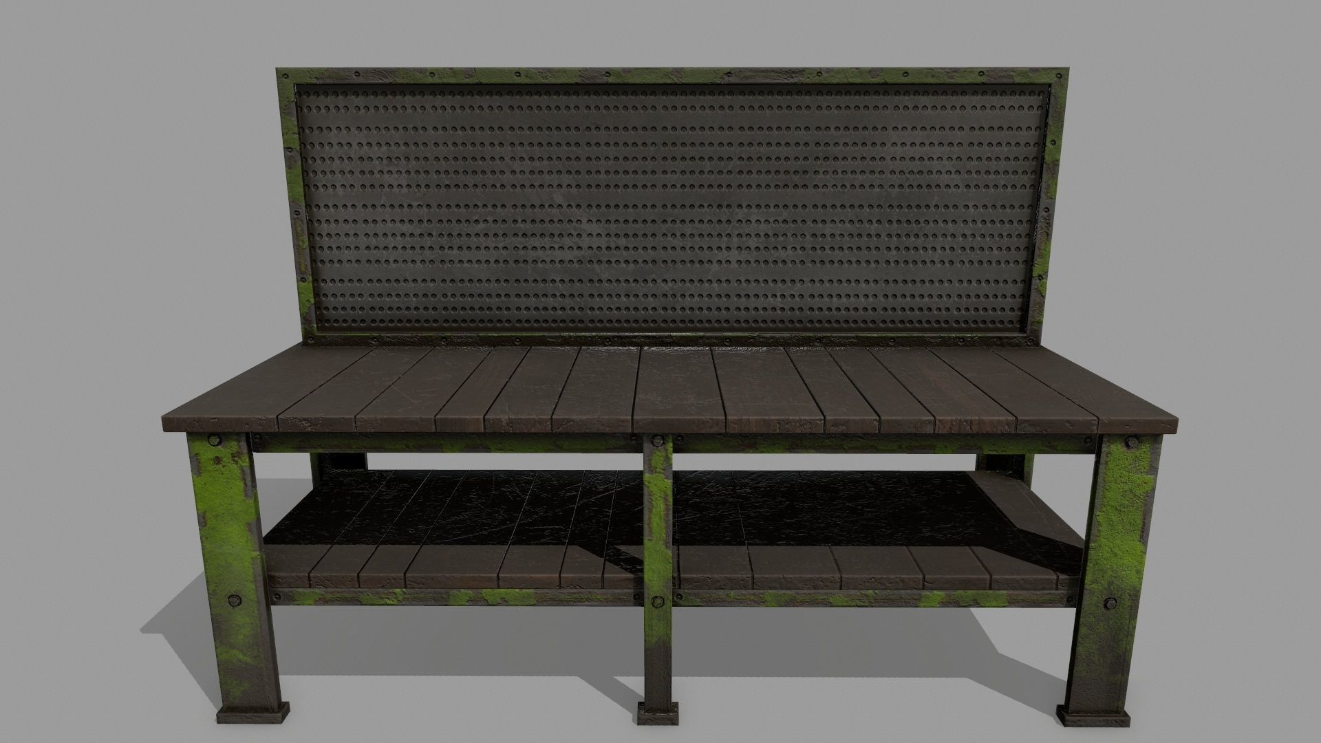 workbench industrial bench Low-poly 3D model_9