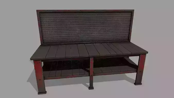 workbench bench Low-poly 3D model