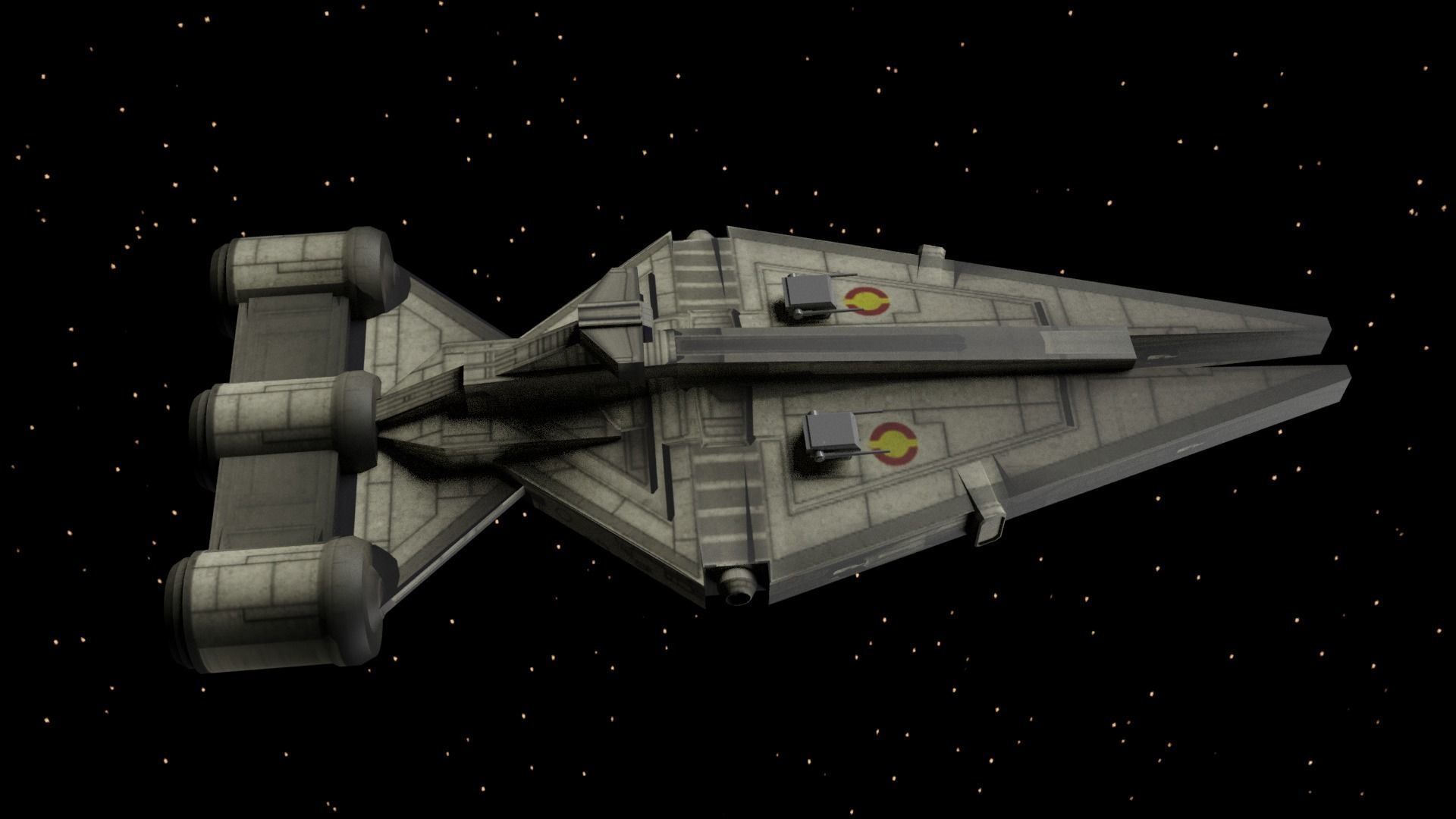 Star Wars - Republic Light Cruiser 3D model_3
