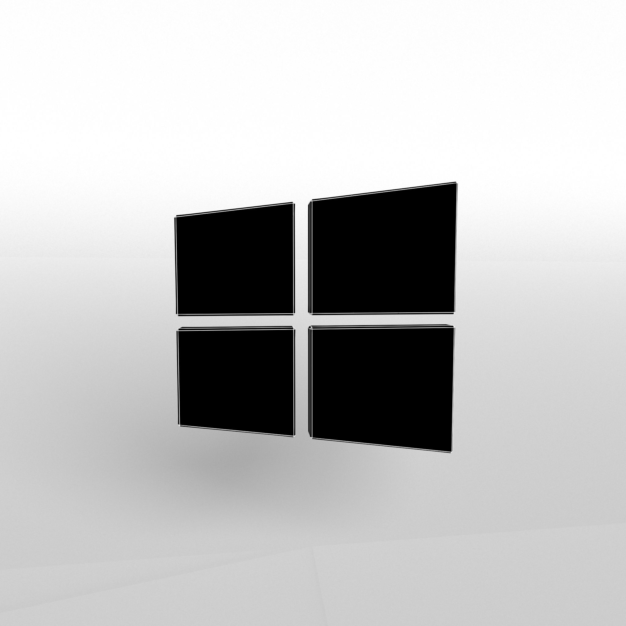 Windows 10 Logo v1 005 Free low-poly 3D model_4