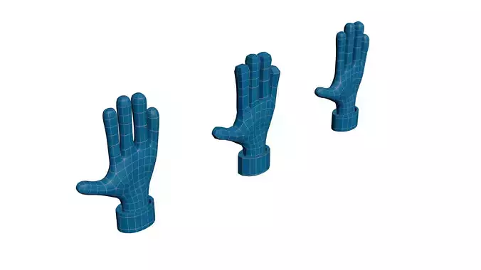 Basic Cartoon Hand Low-poly 3D model