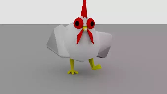 Lowpoly chicken rooster