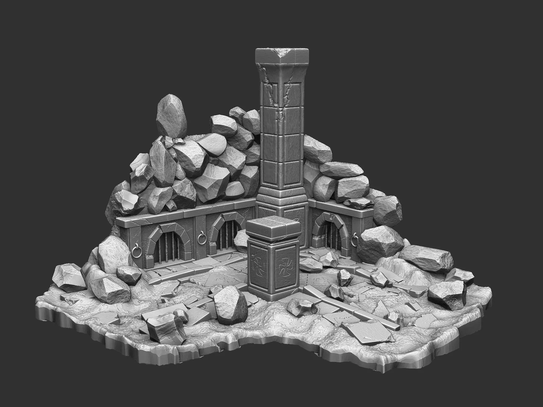 Medieval ruins 3D print model