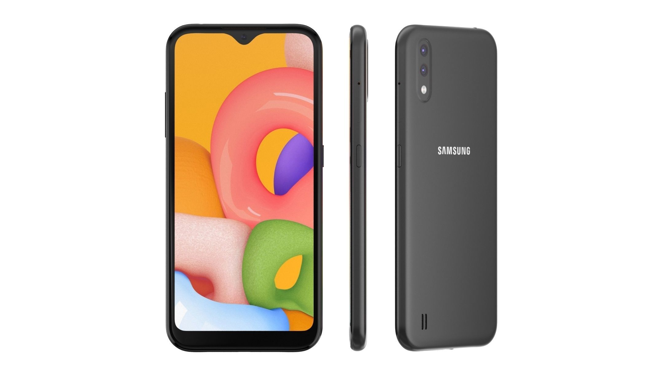 Samsung Galaxy A01 Black 3D model_3