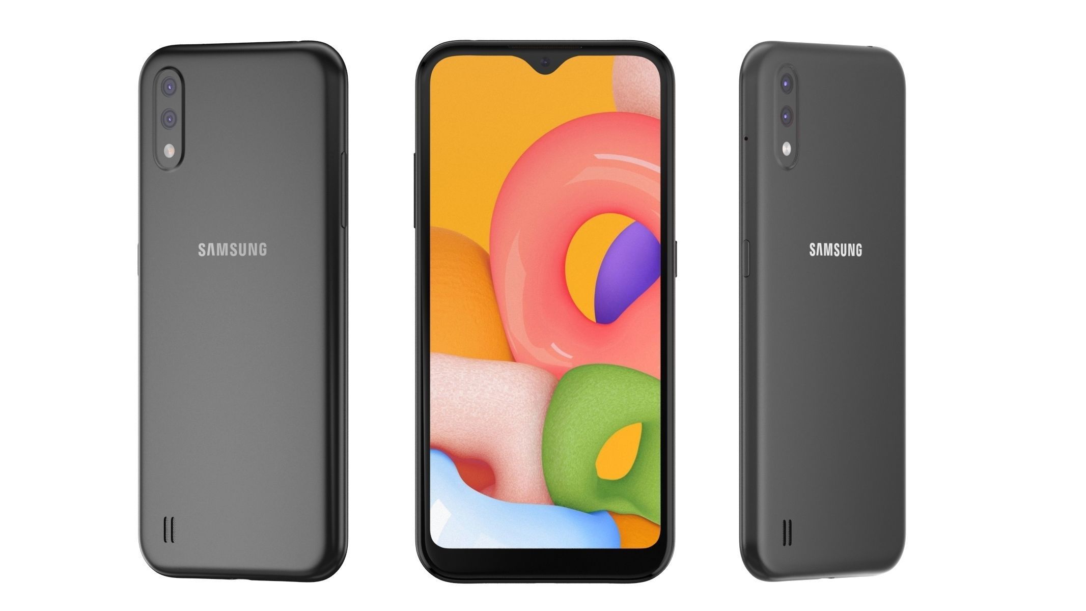 Samsung Galaxy A01 Black 3D model_2