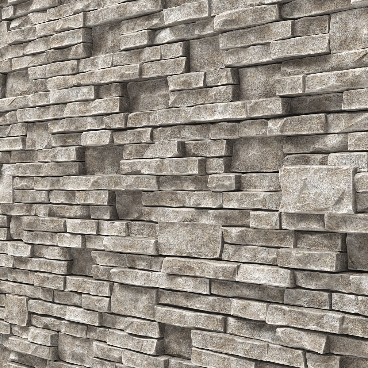 Brick stone wall granite many n3 3D model_2