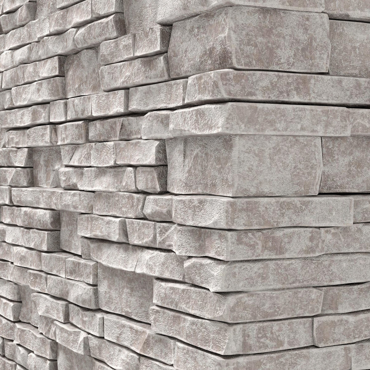Brick stone wall granite many n3 3D model_14