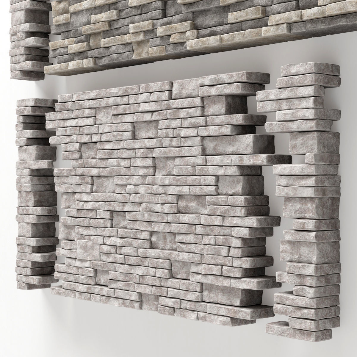 Brick stone wall granite many n3 3D model_21