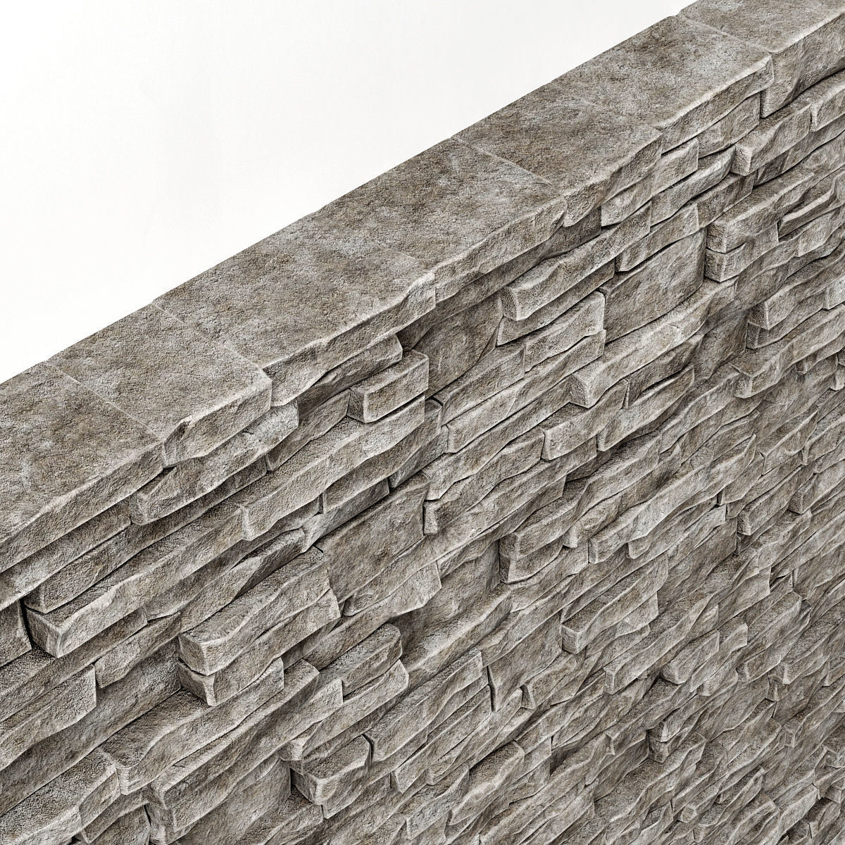Brick stone wall granite many n3 3D model_4