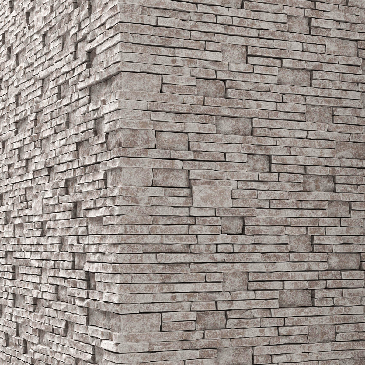 Brick stone wall granite many n3 3D model_11