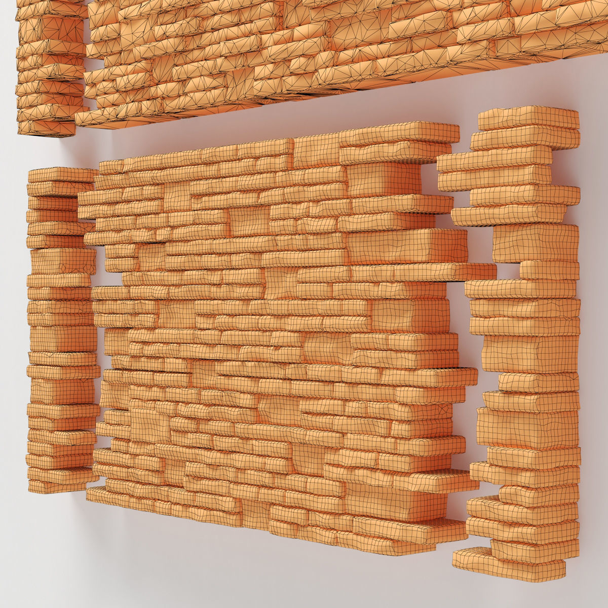 Brick stone wall granite many n3 3D model_25