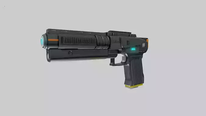 Energy Pistol Low-poly 3D model