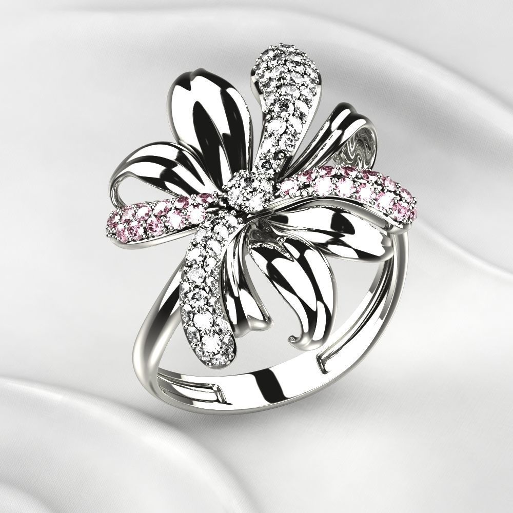 Gold Flower Ring 3D print model_15