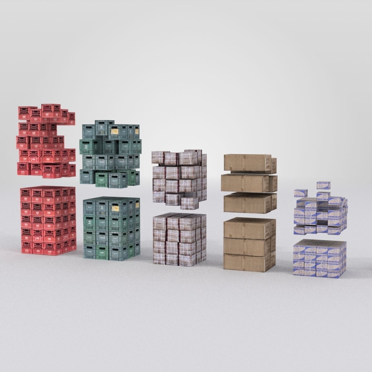 Forklift And Cargo Low-poly 3D model_43