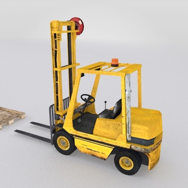 Forklift And Cargo Low-poly 3D model_31