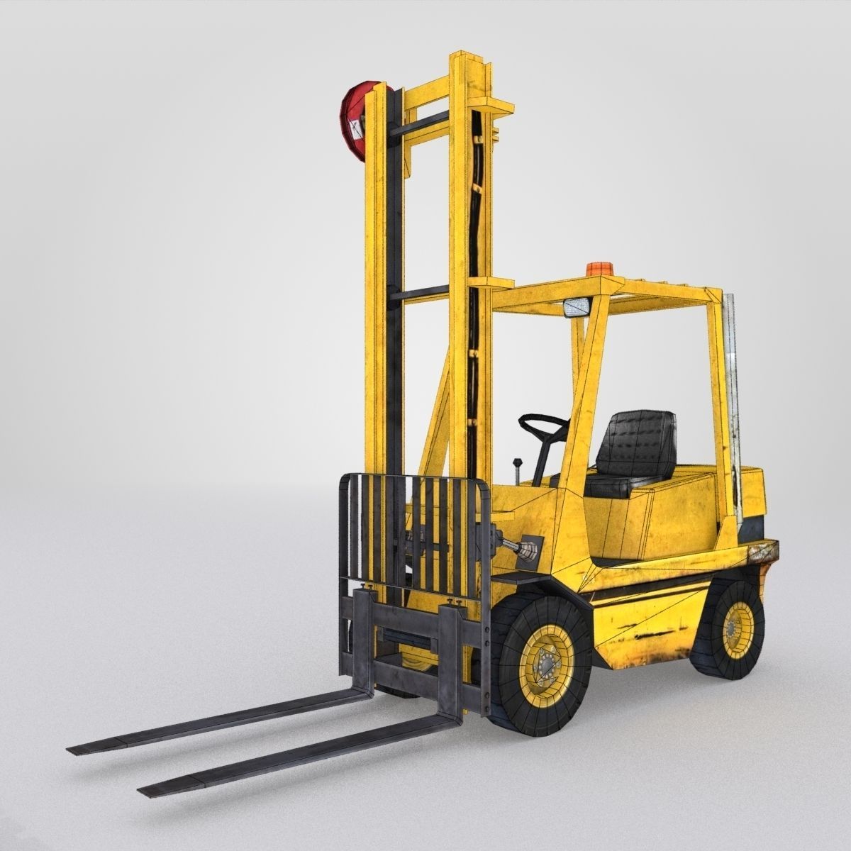 Forklift And Cargo Low-poly 3D model_41