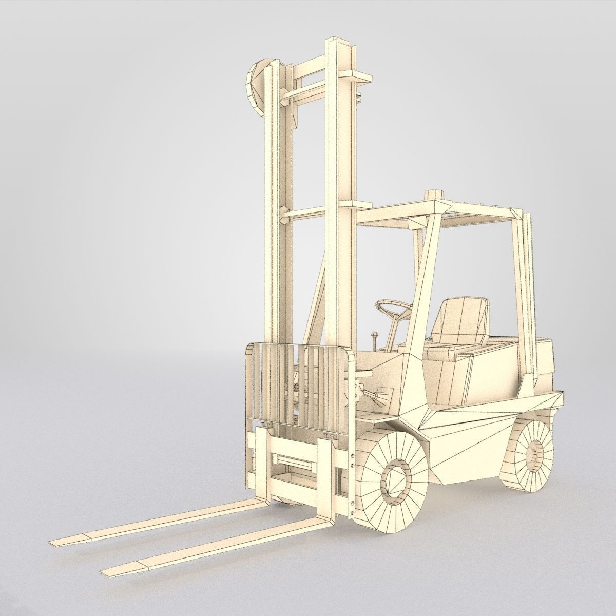 Forklift And Cargo Low-poly 3D model_42