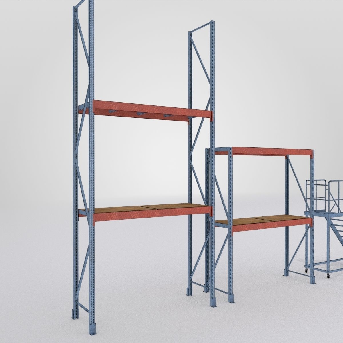 Forklift And Cargo Low-poly 3D model_11