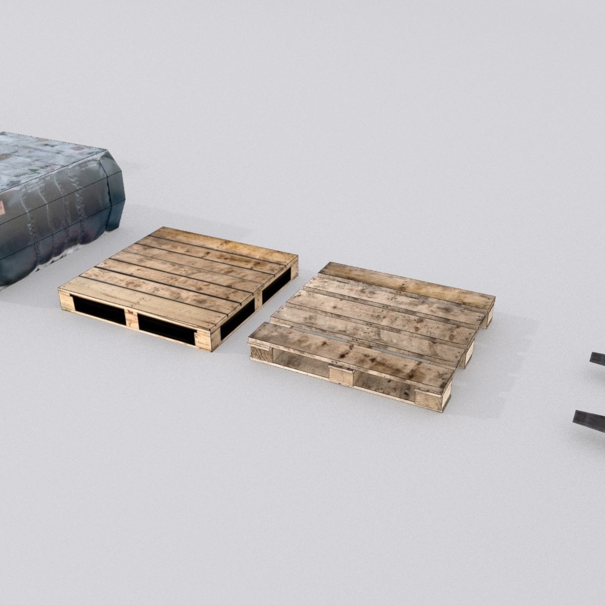 Forklift And Cargo Low-poly 3D model_29