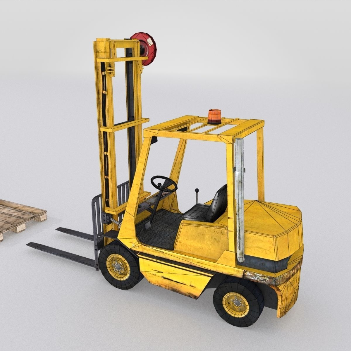 Forklift And Cargo Low-poly 3D model_32