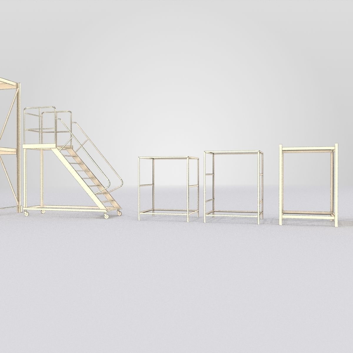 Forklift And Cargo Low-poly 3D model_15