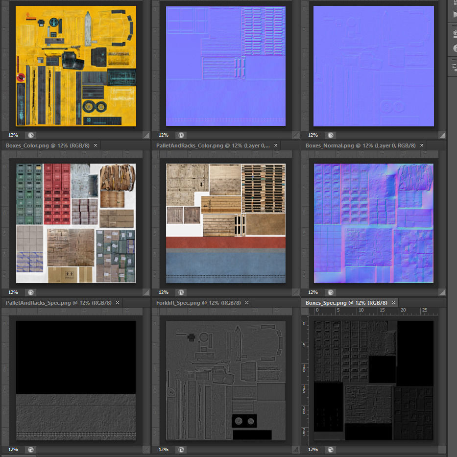 Forklift And Cargo Low-poly 3D model_47