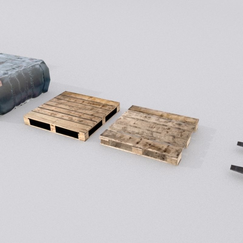 Forklift And Cargo Low-poly 3D model_28