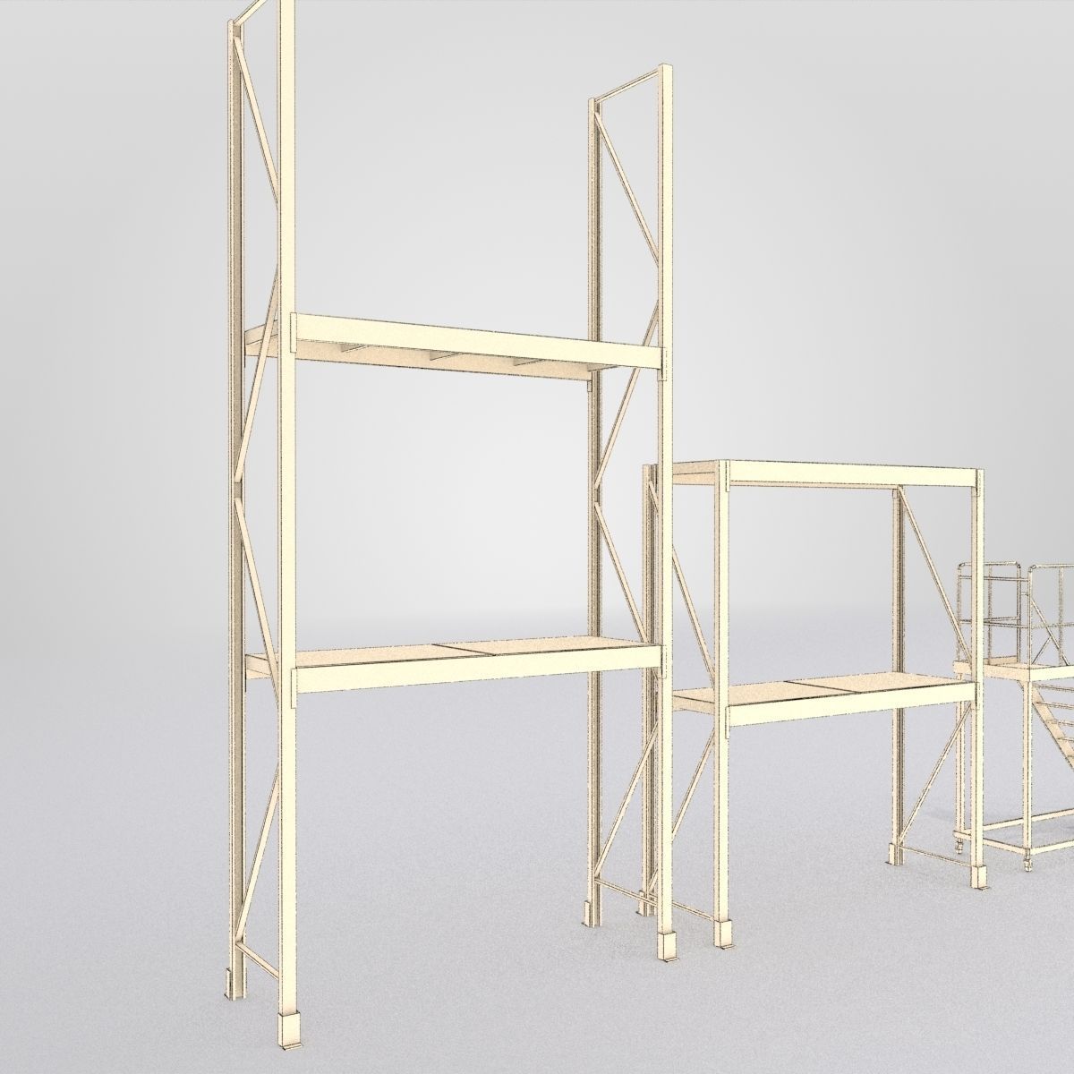 Forklift And Cargo Low-poly 3D model_12