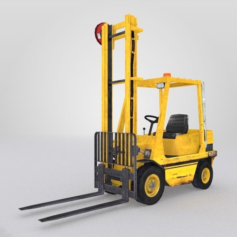 Forklift And Cargo Low-poly 3D model_40