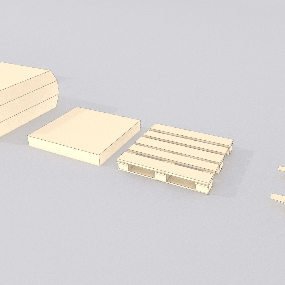 Forklift And Cargo Low-poly 3D model_30