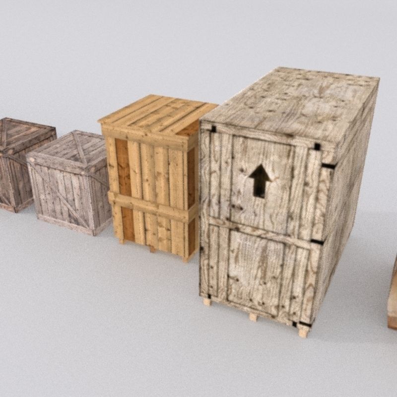 Forklift And Cargo Low-poly 3D model_22
