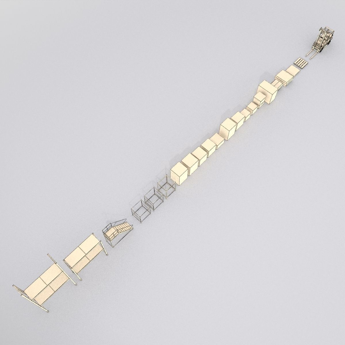 Forklift And Cargo Low-poly 3D model_36