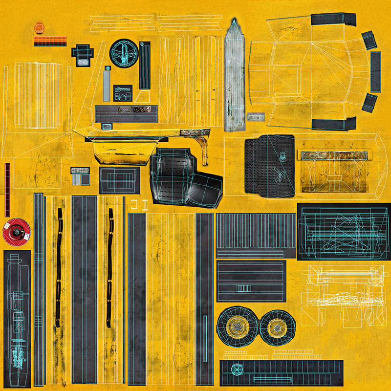 Forklift And Cargo Low-poly 3D model_46