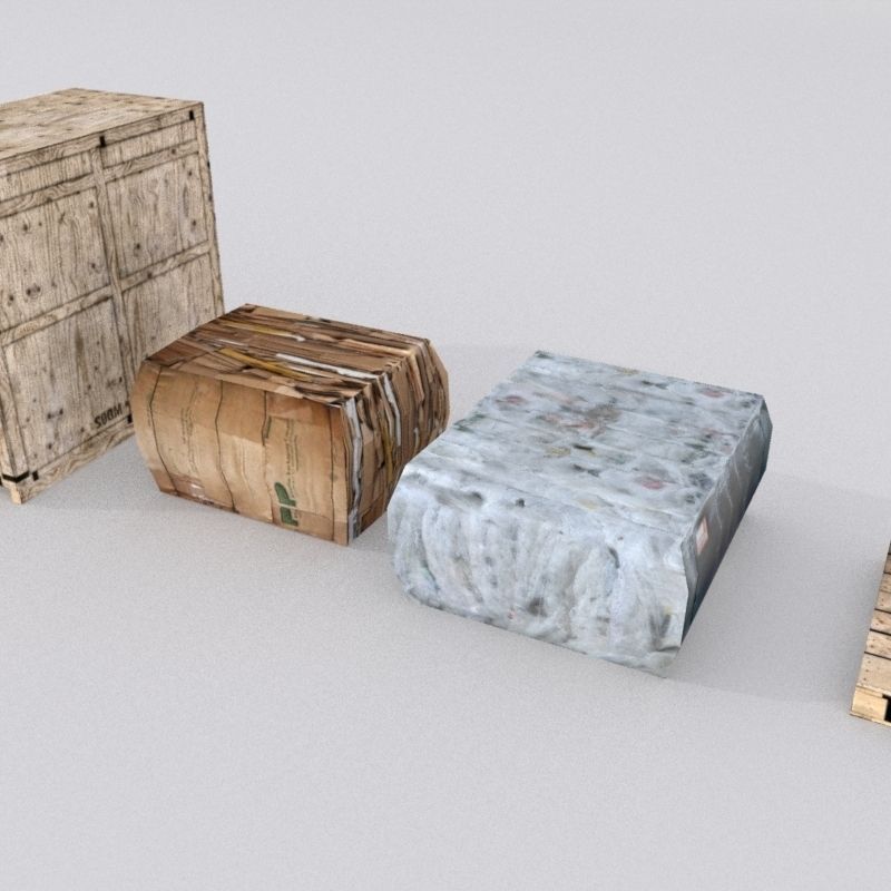 Forklift And Cargo Low-poly 3D model_25