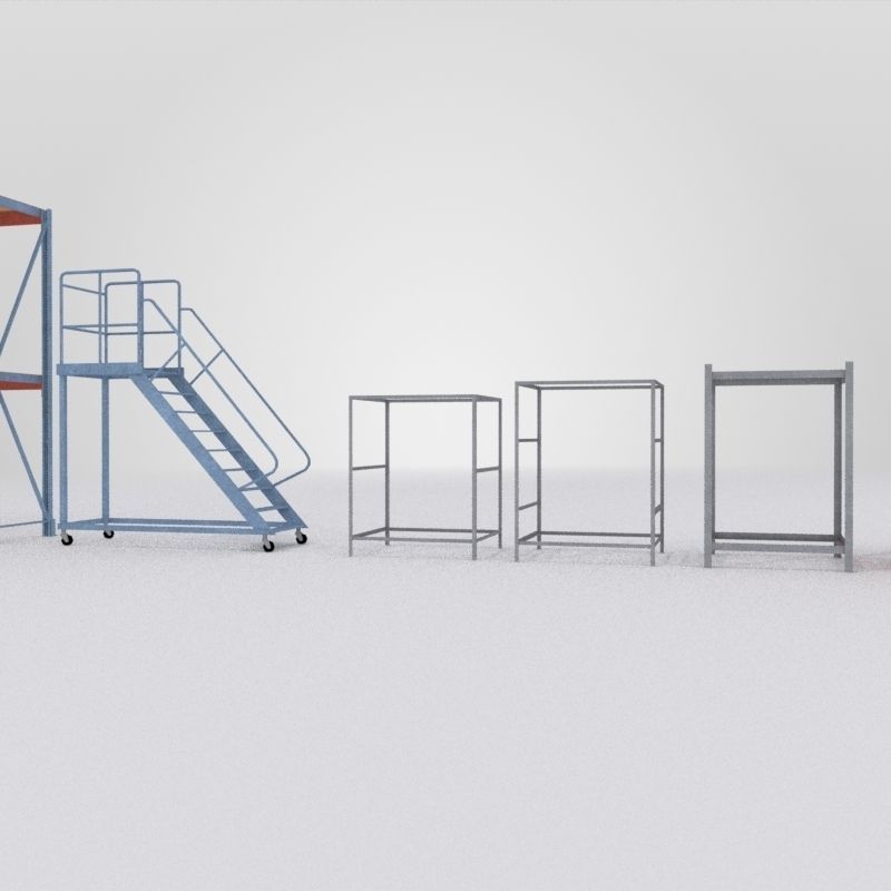 Forklift And Cargo Low-poly 3D model_13