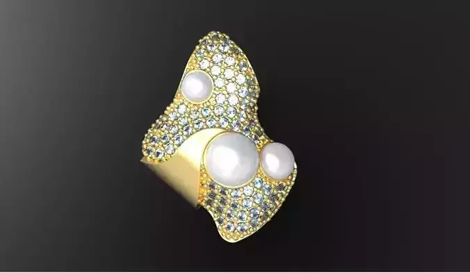 3D print model pendant Ocean with gems and pearls